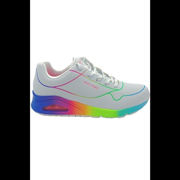 Skechers Uno Ombre Lace-Up Sneakers Pop of Sunshine White Multi - Medium - Picture 1 of 5